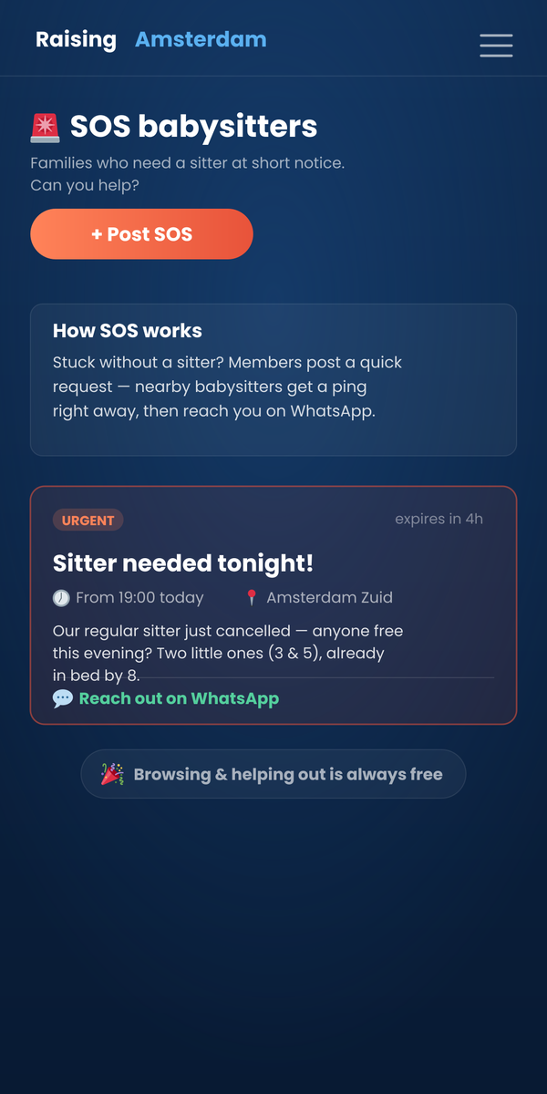 Raising Amsterdam app — urgent SOS