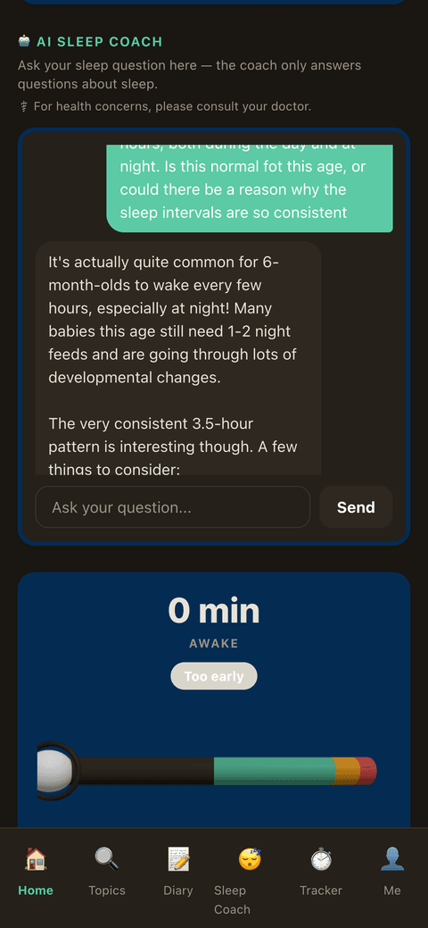 RaisingSmall app — AI sleep coach